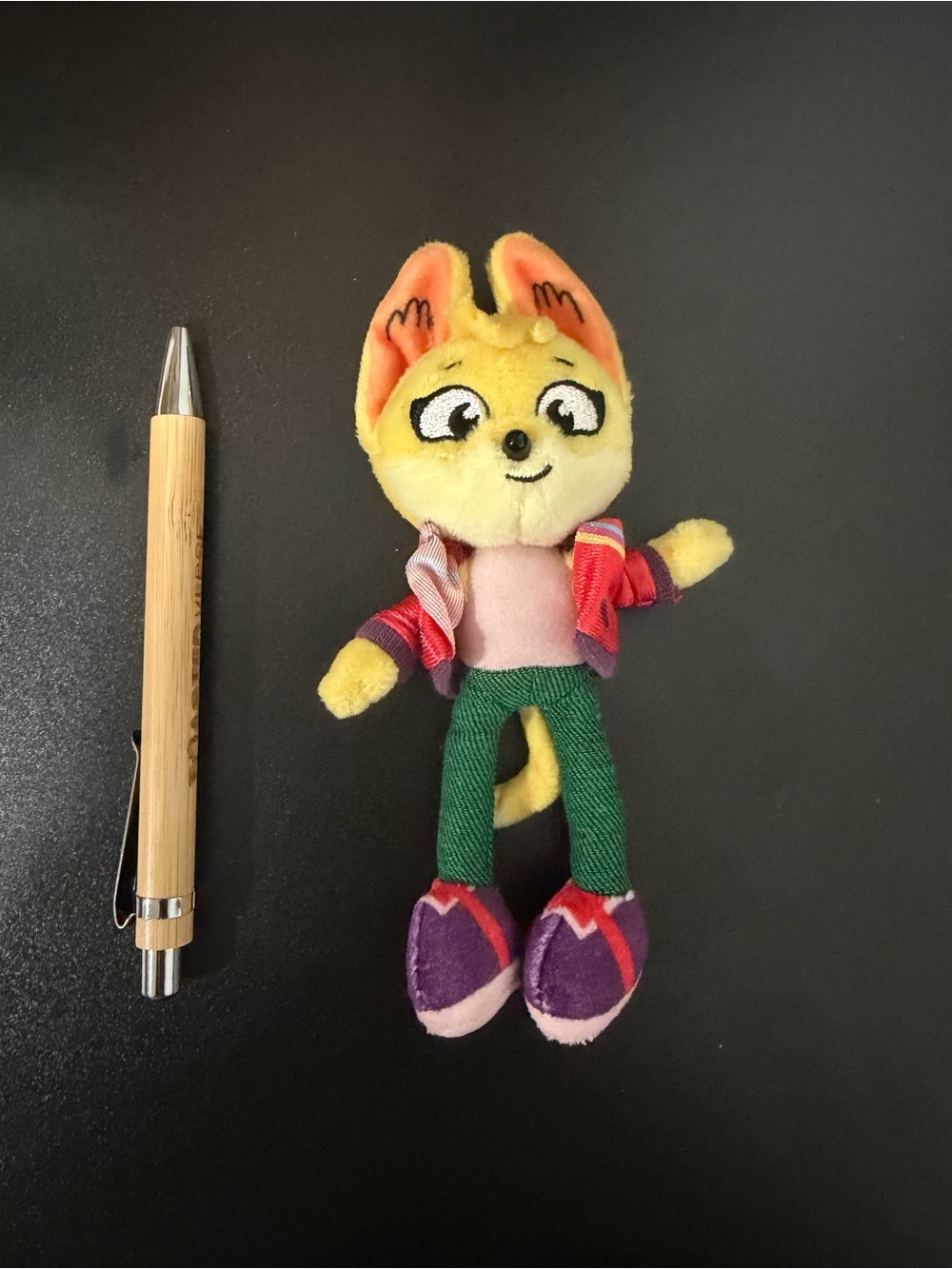 Kit Casey Plush Yellow Fox Doll with Colorful Outfit for Kids